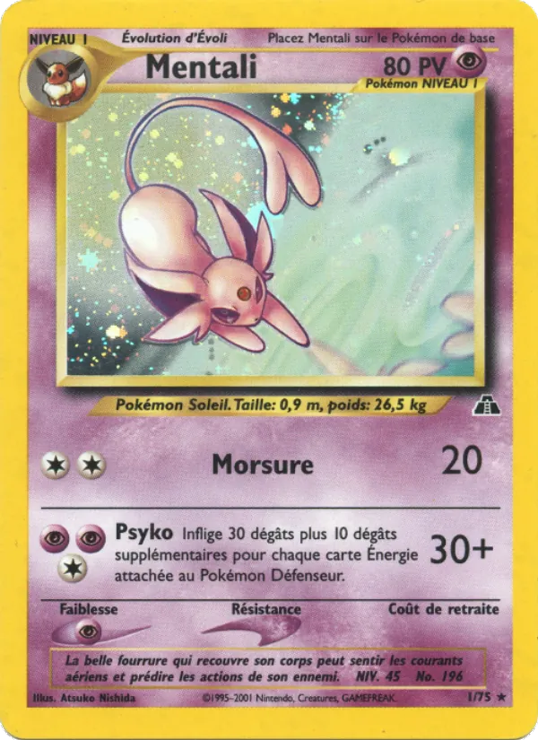 Carte Pokémon Mentali 1/75 de l'extension Neo Discovery