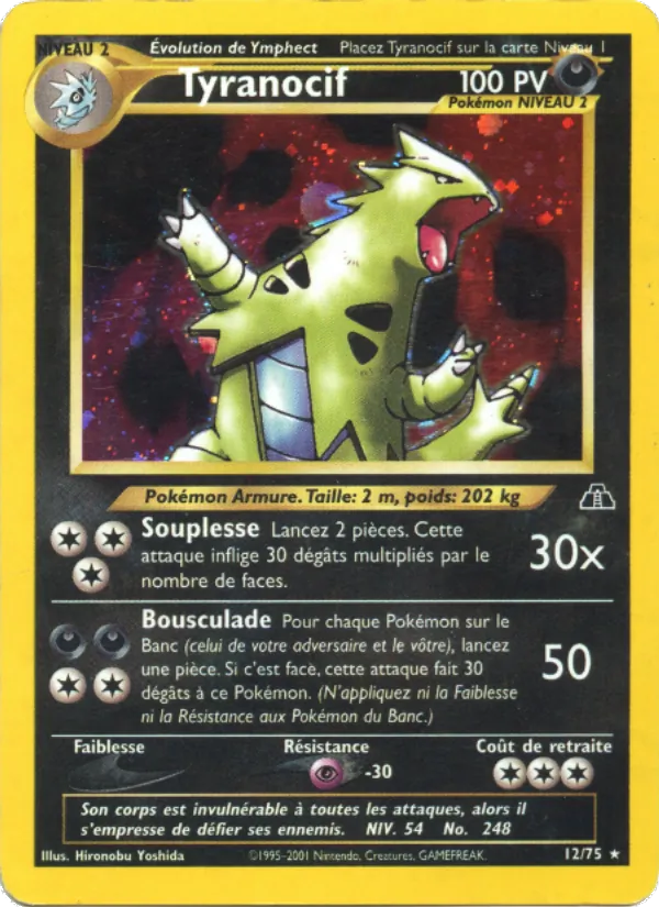 Carte Pokémon Tyranocif 12/75 de l'extension Neo Discovery