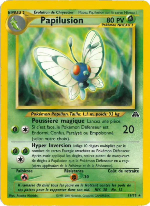 Carte Pokémon Papilusion 19/75 de l'extension Neo Discovery