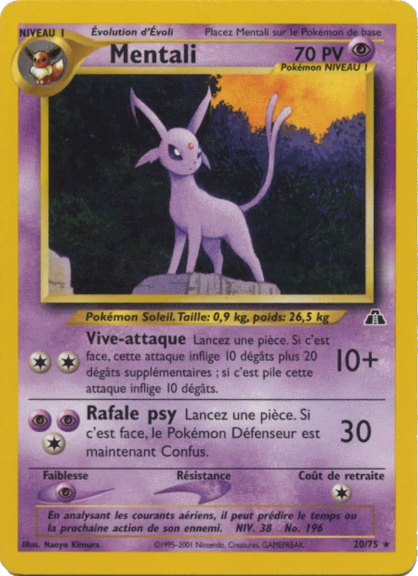 Carte Pokémon Mentali 20/75 de l'extension Neo Discovery