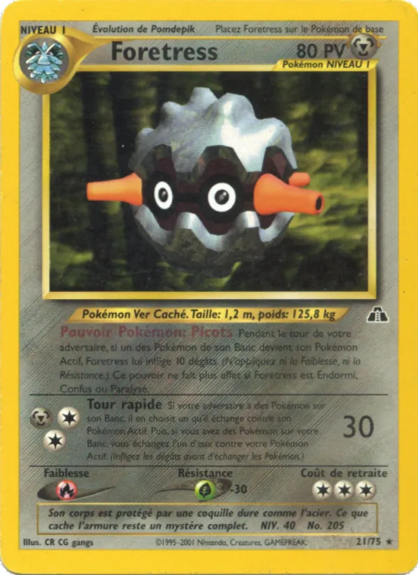 Carte Pokémon Foretress 21/75 de l'extension Neo Discovery