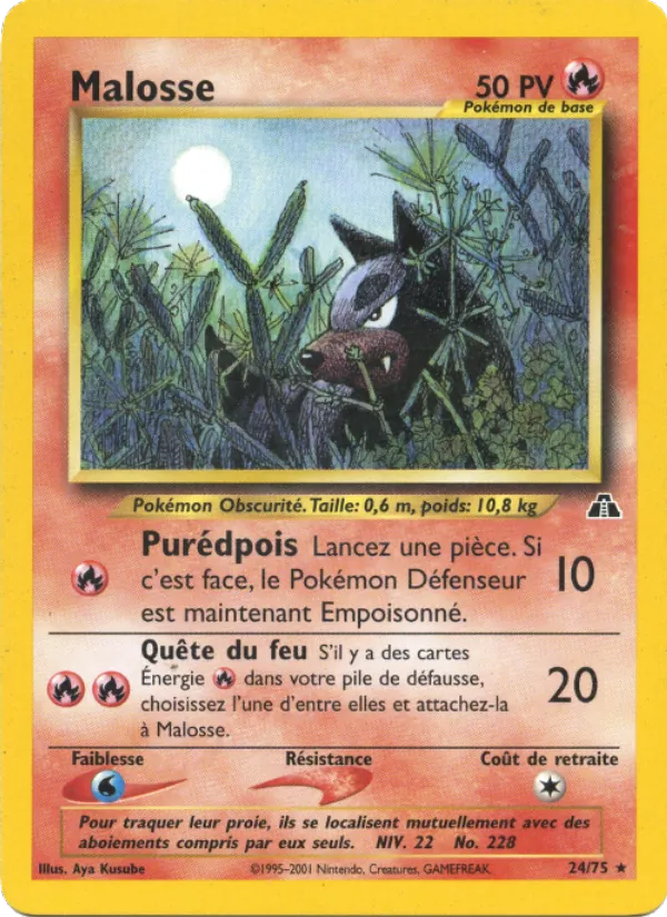 Carte Pokémon Malosse 24/75 de l'extension Neo Discovery