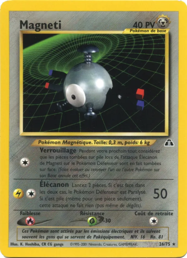 Carte Pokémon Magnéti 26/75 de l'extension Neo Discovery