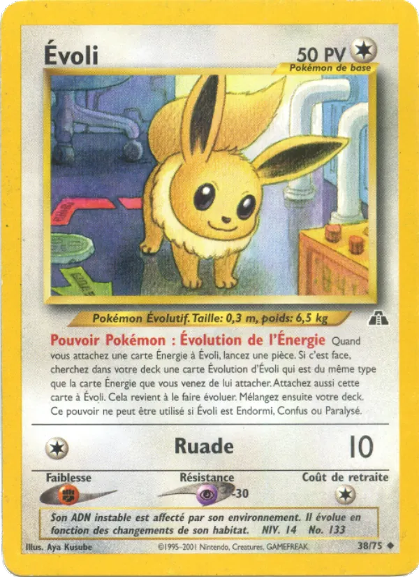 Carte Pokémon Évoli 38/75 de l'extension Neo Discovery
