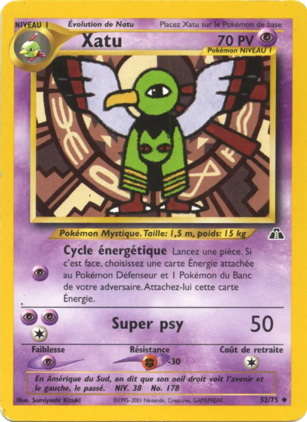 Carte Pokémon Xatu 52/75 de l'extension Neo Discovery