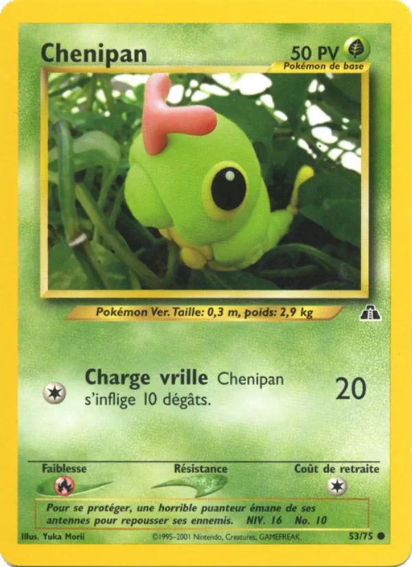 Carte Pokémon Chenipan 53/75 de l'extension Neo Discovery