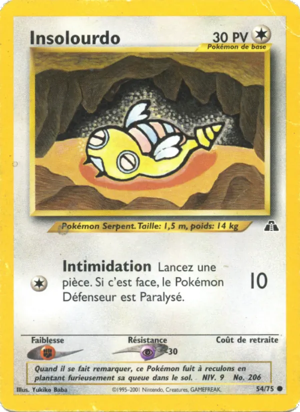 Carte Pokémon Insolourdo 54/75 de l'extension Neo Discovery
