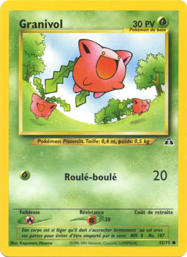 Carte Pokémon Granivol 55/75 de l'extension Neo Discovery