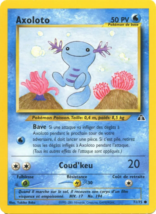 Carte Pokémon Axoloto 71/75 de l'extension Neo Discovery