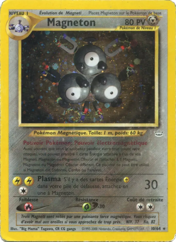 Carte Pokémon Magnéton 10/64 de l'extension Neo Revelation