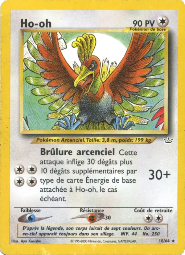 Carte Pokémon Ho-oh 18/64 de l'extension Neo Revelation