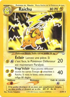 Carte Pokémon Raichu 21 — Neo Revelation