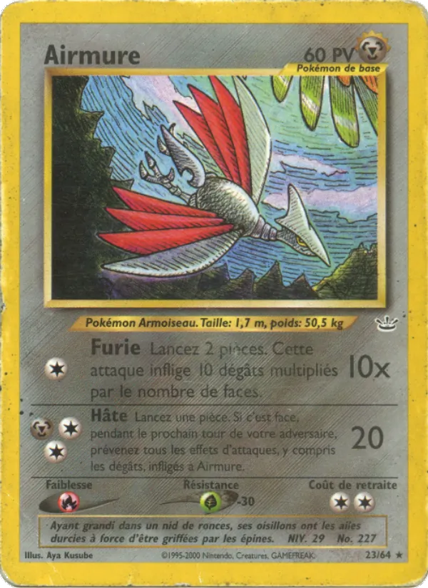 Carte Pokémon Airmure 23/64 de l'extension Neo Revelation