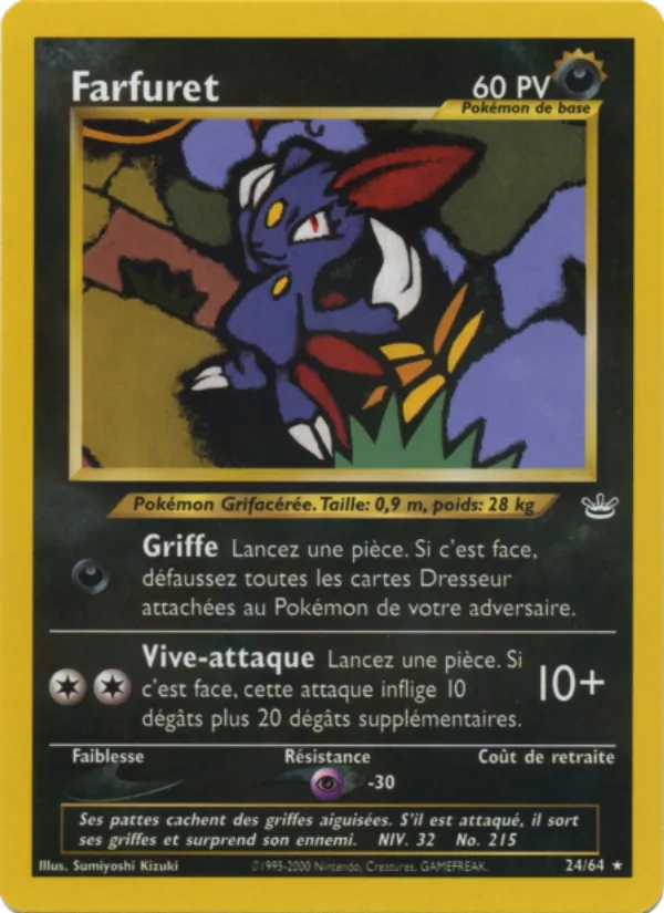 Carte Pokémon Farfuret 24/64 de l'extension Neo Revelation