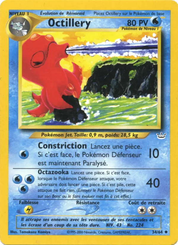 Carte Pokémon Octillery 34/64 de l'extension Neo Revelation