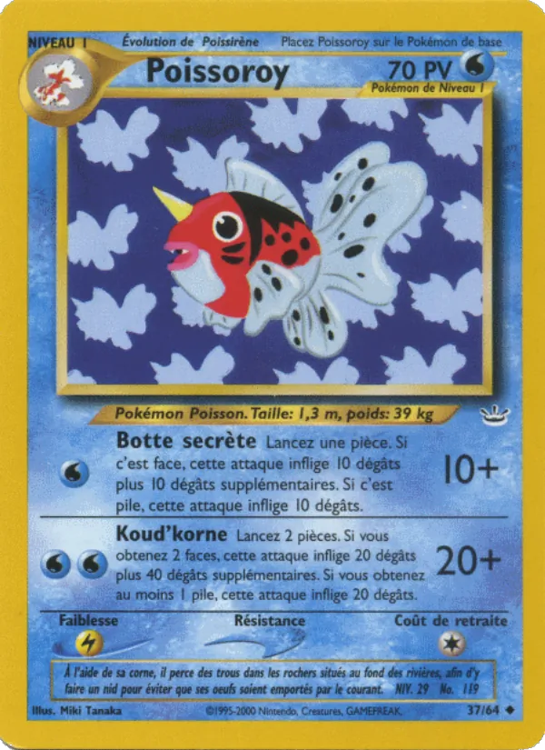 Carte Pokémon Poissoroy 37/64 de l'extension Neo Revelation
