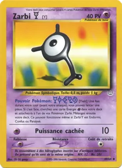 Carte Pokémon Zarbi Y 40 — Neo Revelation
