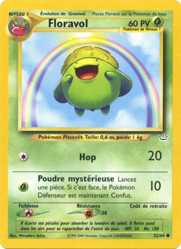 Carte Pokémon Floravol 52/64 de l'extension Neo Revelation
