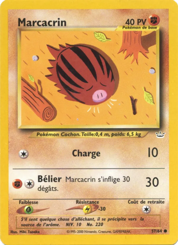 Carte Pokémon Marcacrin 57/64 de l'extension Neo Revelation