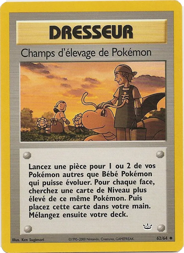 Carte Pokémon Champs d'élevage de Pokémon 62/64 de l'extension Neo Revelation