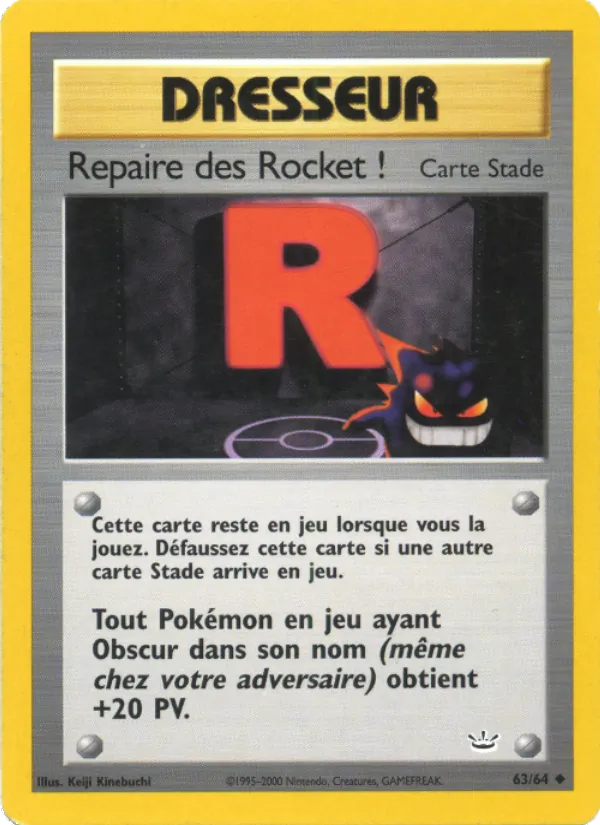 Carte Pokémon Repaire des Rocket ! 63/64 de l'extension Neo Revelation