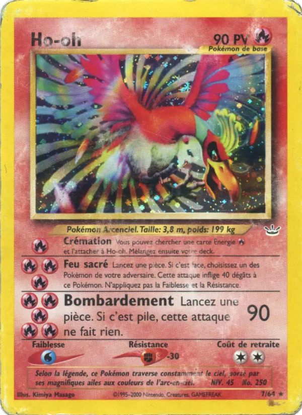Carte Pokémon Ho-oh 7/64 de l'extension Neo Revelation