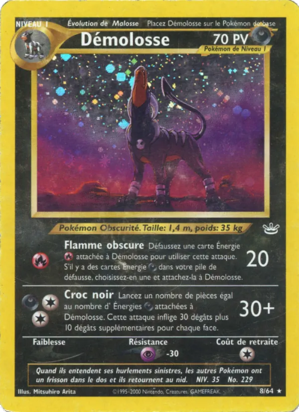 Carte Pokémon Démolosse 8/64 de l'extension Neo Revelation
