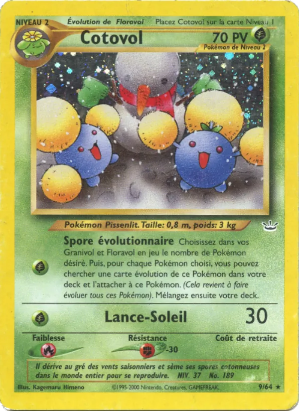 Carte Pokémon Cotovol 9/64 de l'extension Neo Revelation