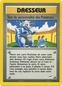 Carte Pokémon Test de personnalité des Pokémon 102 — Neo Destiny
