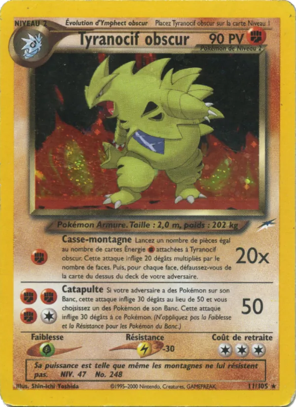 Carte Pokémon Tyranocif obscur 11/105 de l'extension Neo Destiny