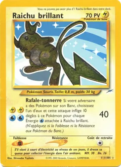 Carte Pokémon Raichu brillant 111 — Neo Destiny