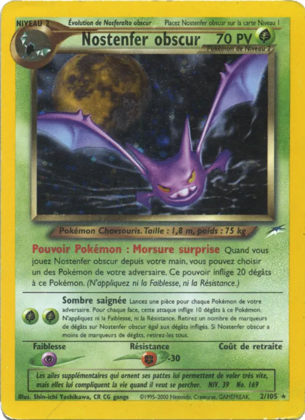 Carte Pokémon Nostenfer obscur 2/105 de l'extension Neo Destiny