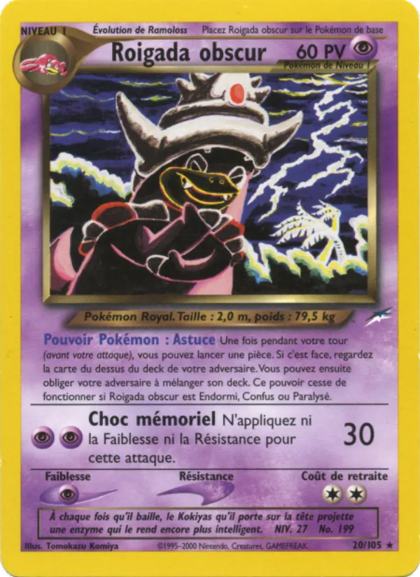 Carte Pokémon Roigada obscur 20/105 de l'extension Neo Destiny