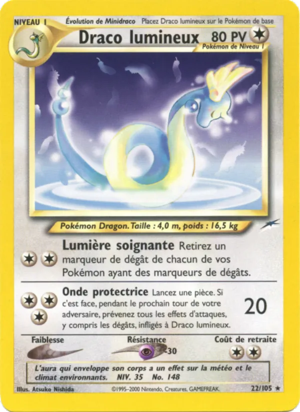 Carte Pokémon Draco lumineux 22/105 de l'extension Neo Destiny