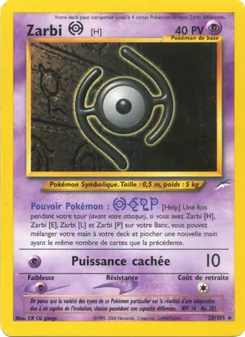 Carte Pokémon Zarbi H 28 — Neo Destiny