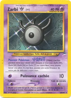 Carte Pokémon Zarbi W 29 — Neo Destiny