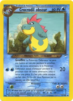 Carte Pokémon Crocrodil obscur 32 — Neo Destiny
