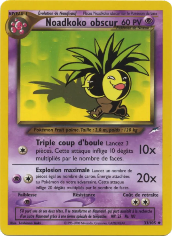 Carte Pokémon Noadkoko obscur 33/105 de l'extension Neo Destiny