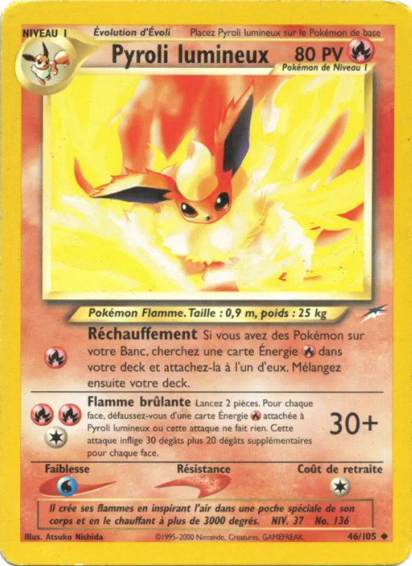 Carte Pokémon Pyroli lumineux 46/105 de l'extension Neo Destiny