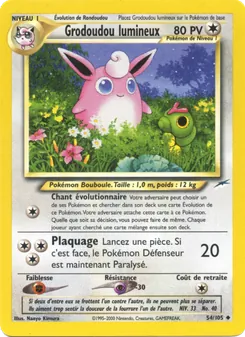 Carte Pokémon Grodoudou lumineux 54 — Neo Destiny