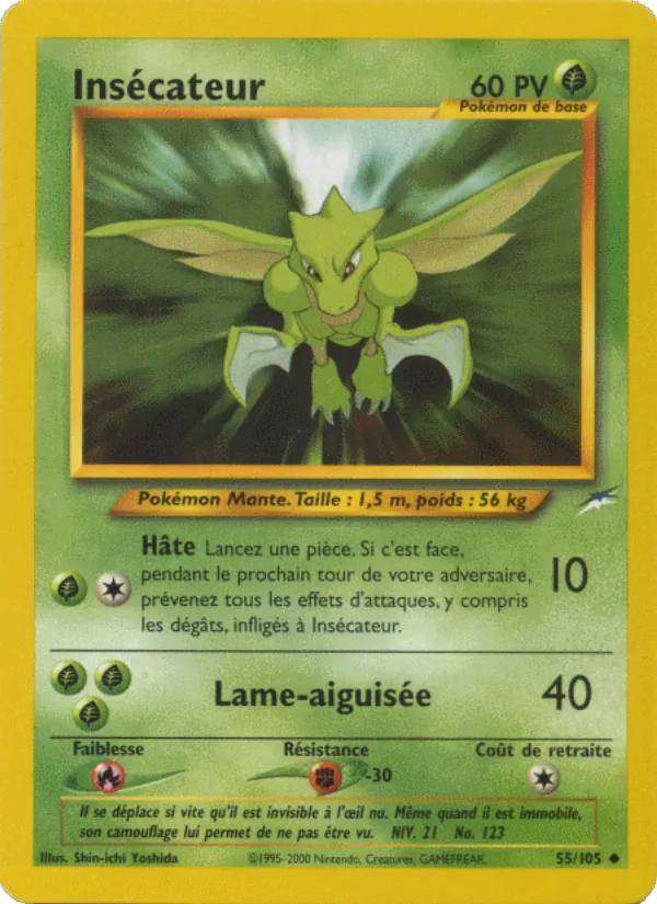 Carte Pokémon Insécateur 55/105 de l'extension Neo Destiny