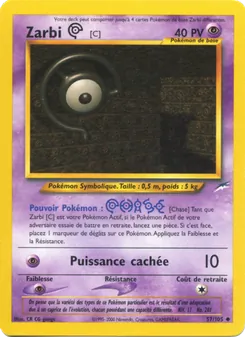 Carte Pokémon Zarbi C 57 — Neo Destiny