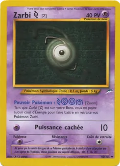 Carte Pokémon Zarbi Z 60 — Neo Destiny