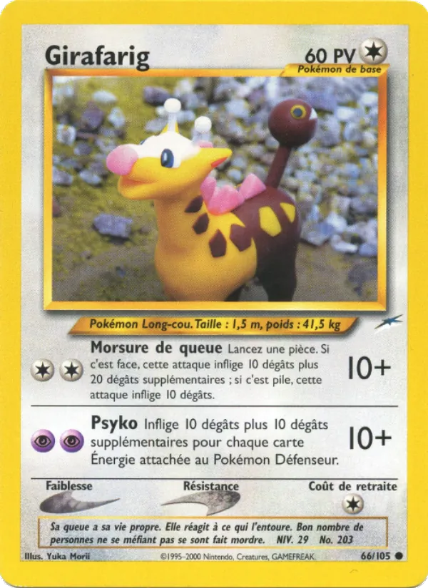 Carte Pokémon Girafarig 66/105 de l'extension Neo Destiny