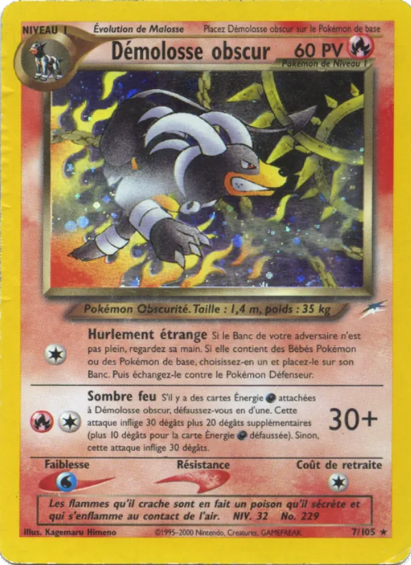 Carte Pokémon Démolosse obscur 7/105 de l'extension Neo Destiny