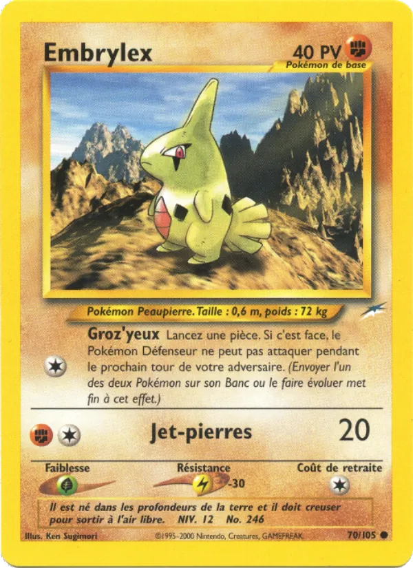 Carte Pokémon Embrylex 70/105 de l'extension Neo Destiny