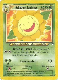 Carte Pokémon Heliatronc lumineux 72 — Neo Destiny