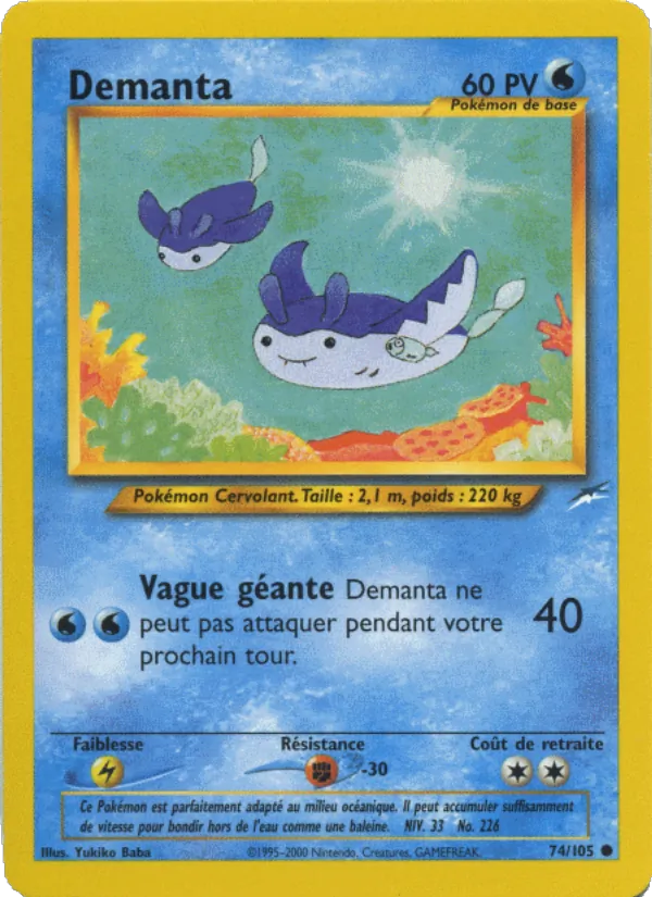 Carte Pokémon Démanta 74/105 de l'extension Neo Destiny