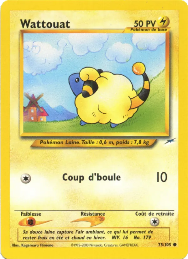 Carte Pokémon Wattouat 75/105 de l'extension Neo Destiny