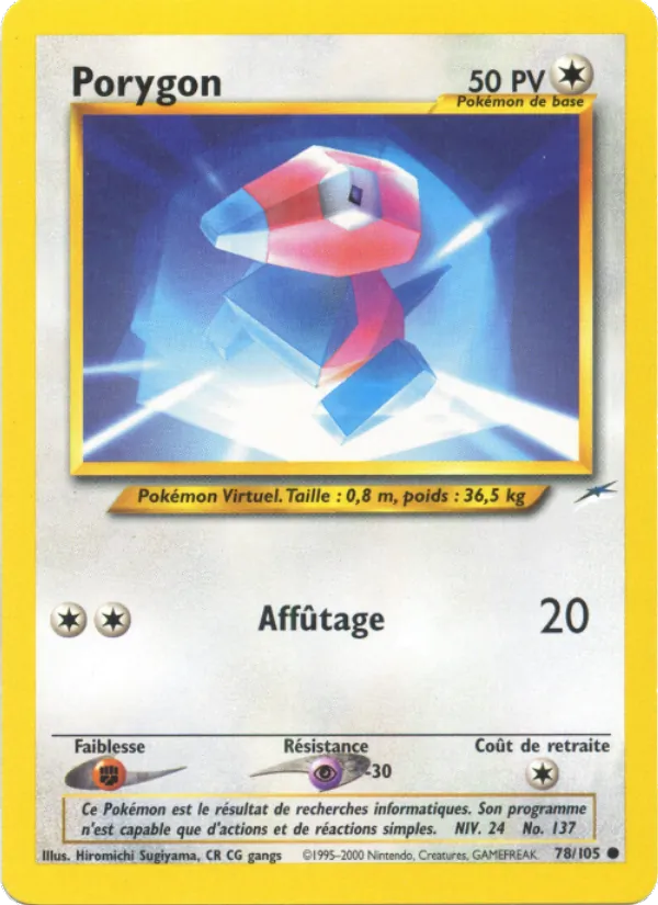 Carte Pokémon Porygon 78/105 de l'extension Neo Destiny